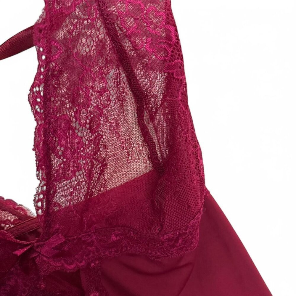 Torrid XL Sexy Burgundy Lace Babydoll slip dress with adjustable cross straps. - Picture 6 of 7